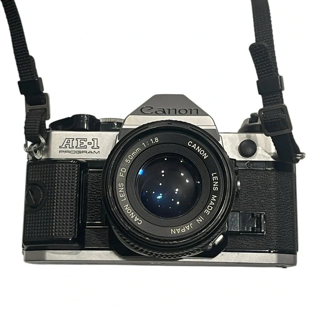 Canon AE-1 Program Silver and Black Camera